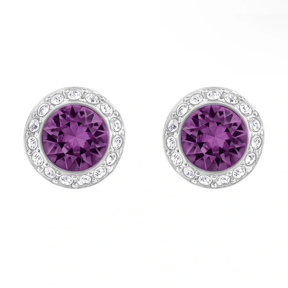 Authentic Swarovski Angelic Purple ( Violet ) Stud Earrings, 5501280.RARE.BNIB. - Picture 5 of 7